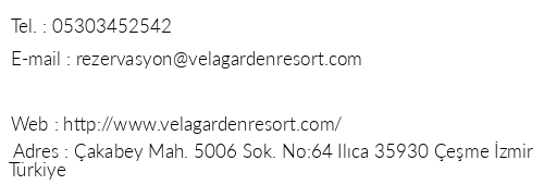 Vela Garden Resort telefon numaralar, faks, e-mail, posta adresi ve iletiim bilgileri